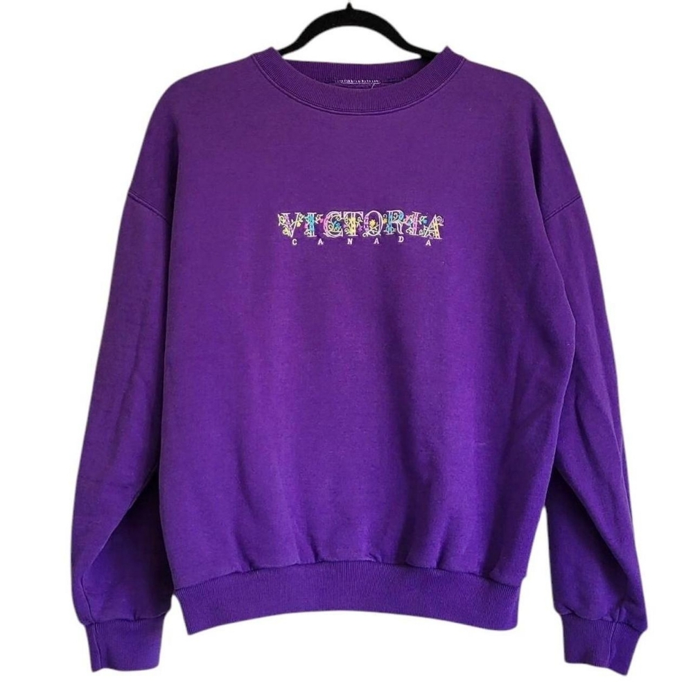 Vintage Purple Victoria Canada Crewneck Sweatshirt